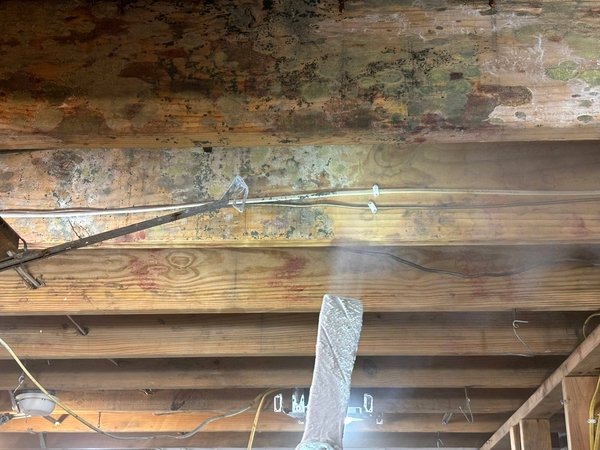 Ilustracja wykorzystania suchego lodu do usuwania pleśni.